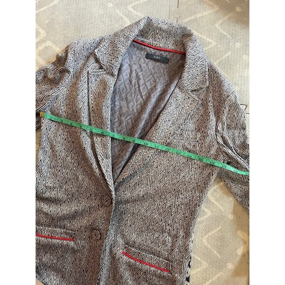 Tart Blithe Chevron Knit Blazer Blue & White Size Small - Picture 6 of 9